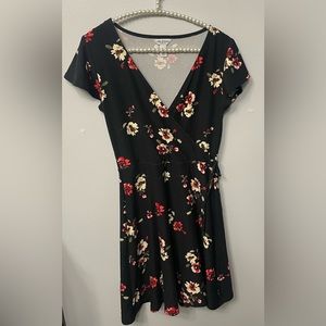 Flower v neck dress